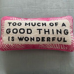 Too Much of a Good Thing Needlepoint Lumbar Pillow